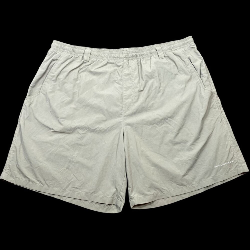 Columbia Mens PFG Nylon Fishing Shorts 2XL Sage Green With Mesh Lining & Pockets